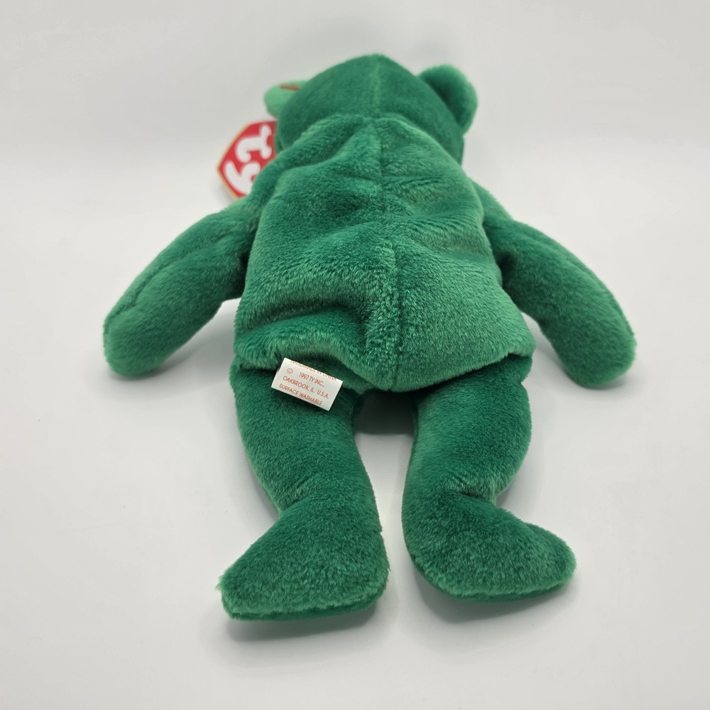 Ty Beanie Baby Erin the Irish Bear 1997 Retired Vintage Green Shamrock with Tags - Picture 8 of 12